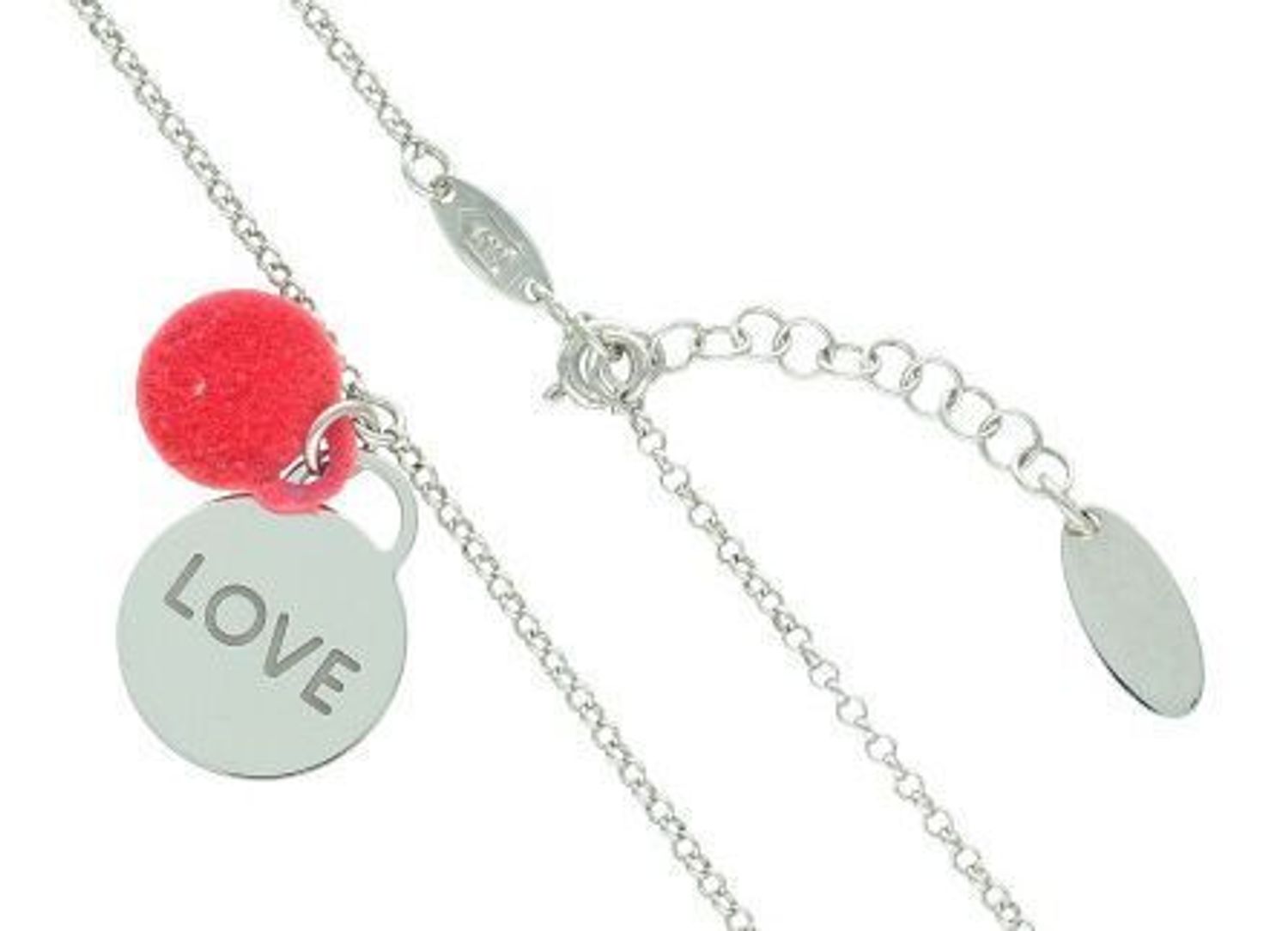 Naszyjnik srebrny Dall'Acqua z zawieszkami – LOVE & różowa CRMCL15731072 Delikatny i stylowy naszyjnik włoskiej marki Dall'Acqua, wykonany ze srebra próby 925, to idealne połączenie 1.jpg