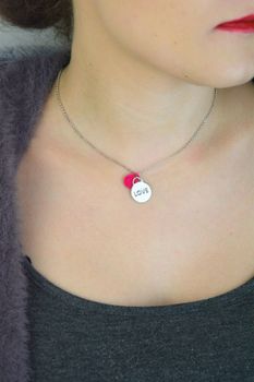 Naszyjnik srebrny Dall'Acqua z zawieszkami – LOVE & różowa CRMCL15731072 (1).JPG