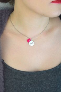 Naszyjnik srebrny Dall'Acqua z zawieszkami – LOVE & różowa CRMCL15731072 (4).JPG