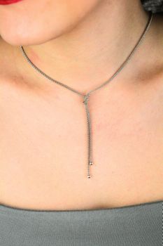 Stylowy srebrny naszyjnik krawatka z regulowaną długością 47 + 6 cm. Próba 925, waga 4,50 g. Elegancka biżuteria dla kobiet z klasą (2).jpg