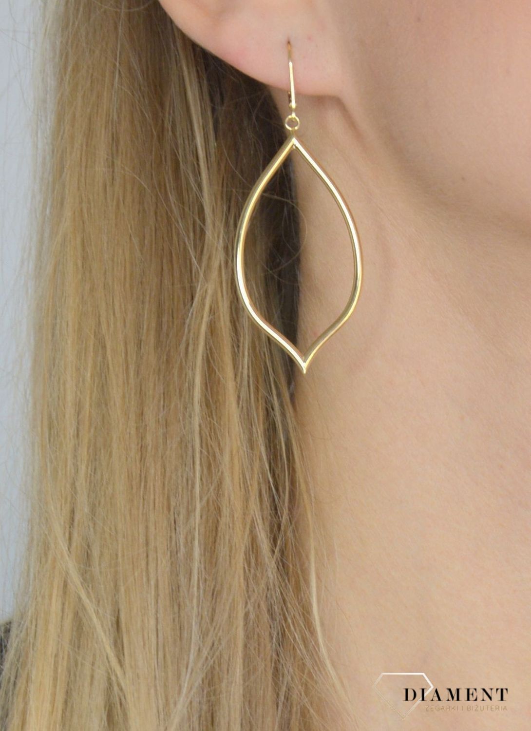Kolczyki złote wiszące 585 gładka łza gładka łza C0LBLEA-12YMOR204623.jpg