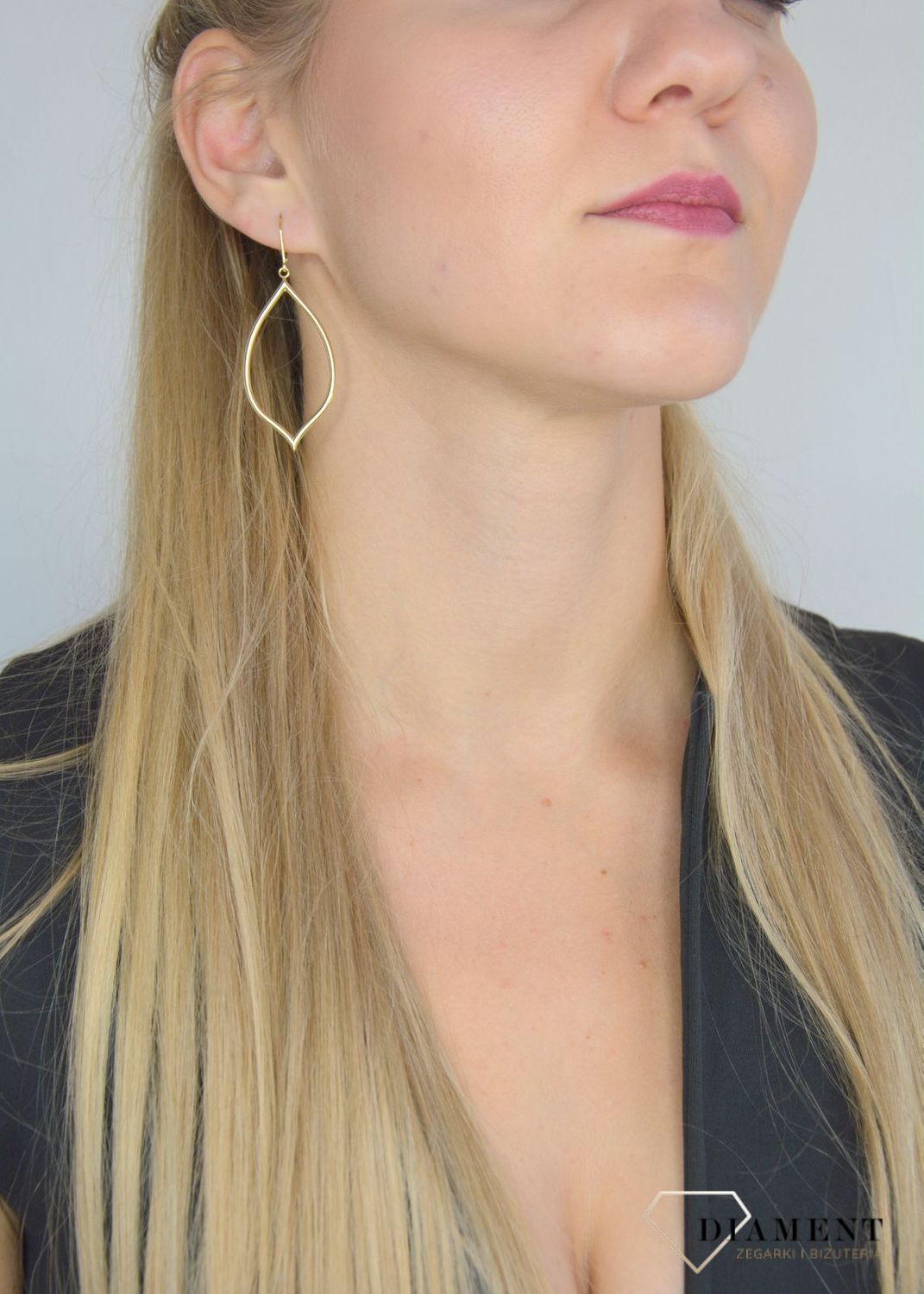 Kolczyki złote wiszące 585 gładka łza gładka łza C0LBLEA-12YMOR204623.jpg