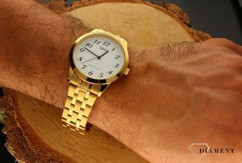 Zegarek męski QQ na złotej bransolecie C00A-002P. Męski zegarek na bransolecie. Zegarek męski na złotej bransolecie. Zegarek na złotej bransolecie idealny na prezent dla mężczyzny (1).jpg