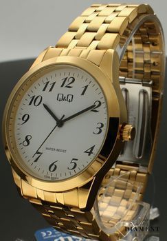 Zegarek męski QQ na złotej bransolecie C00A-002P. Męski zegarek na bransolecie. Zegarek męski na złotej bransolecie. Zegarek na złotej bransolecie idealny na prezent dla mężczyzny (3).jpg