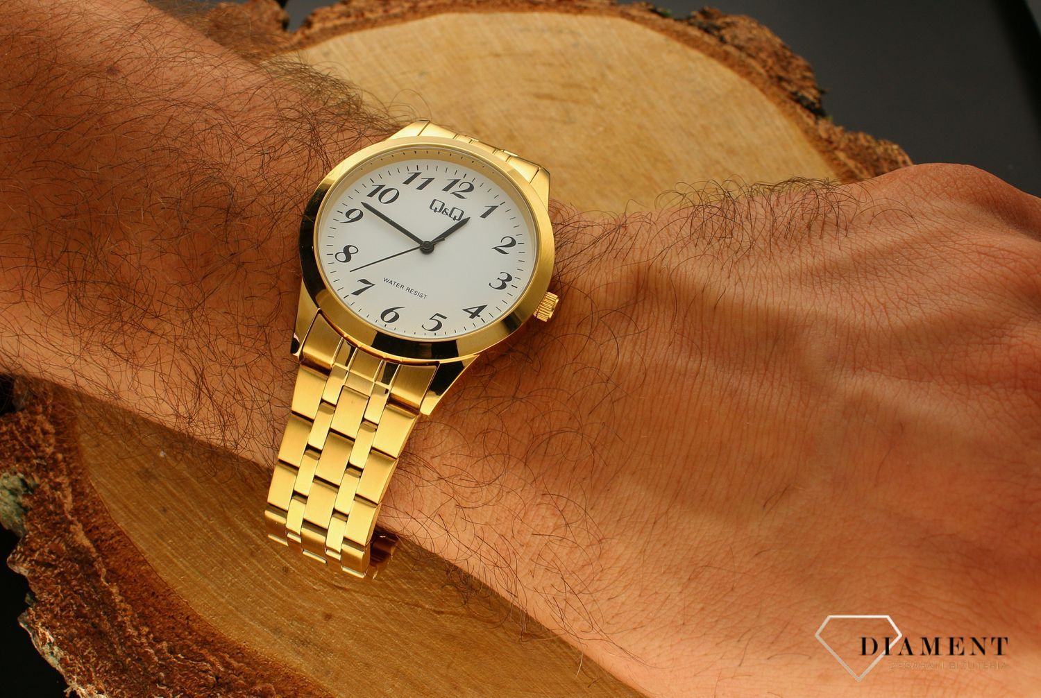 Zegarek męski QQ na złotej bransolecie C00A-002P.jpg