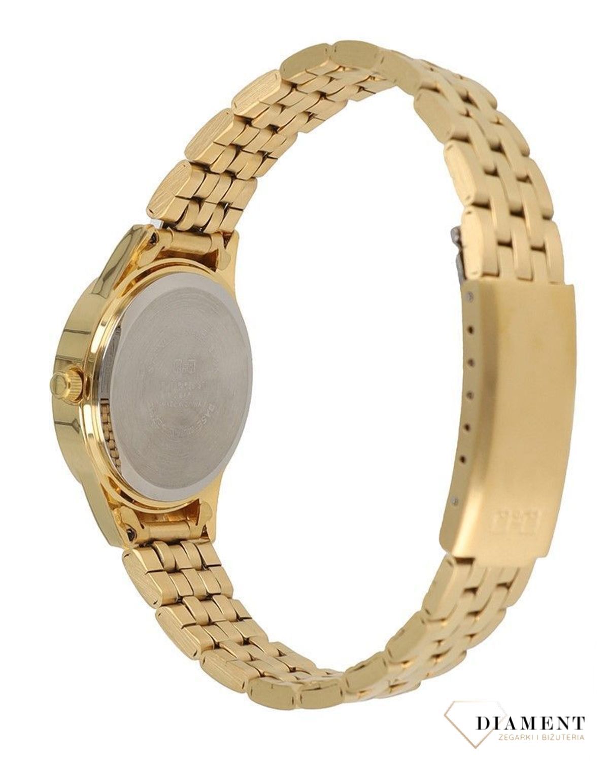 Zegarek damski QQ na bransolecie w złotym kolorze z cyframi C01A-002P. Zegarki damskie wyraźne. Zegarek dla starszej osoby. Klasyczny tani zegarek na złotej bransolecie. Pomysł na prezent dla starszej osoby. Zegarek.jpg