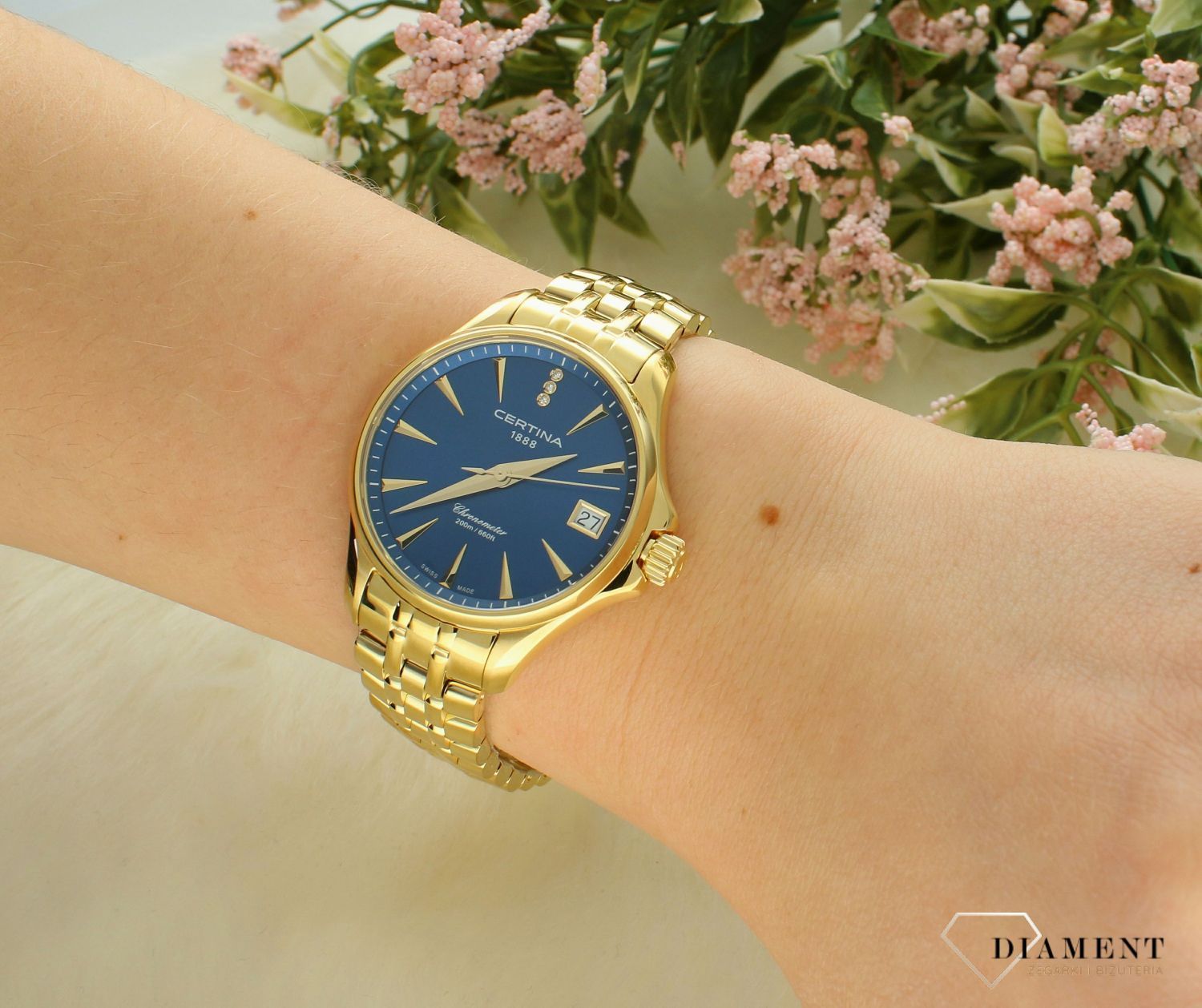 Zegarek damski Certina DS Action Lady Diamonds Chronometer C032.051.33.046.00 to wyjątkowy czasomierz, posiadający mechanizm kwarcowy ze wskaźnikiem wyczerpania baterii. Biżuteryjny zegarek, z wyjątkową granato.jpg