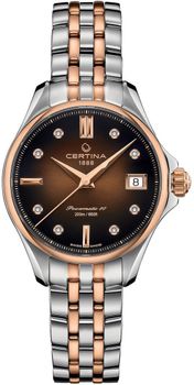 Poznaj Certina Aqua DS Action Lady Powermatic 80 – damski zegarek z brązową tarczą z masy perłowej, 8 diamentami, mechanizmem automatycznym ETA Powermatic 80, wodoszczelnością 20 ATM i szafirowym.jpg