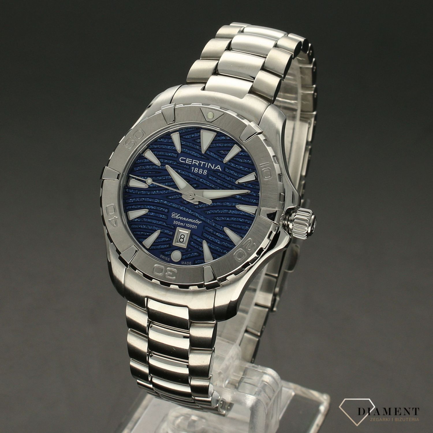 Zegarek damski na bransolecie 'Fale oceanu' Certina Ds Action C032.251.11.041.09 (2).webp