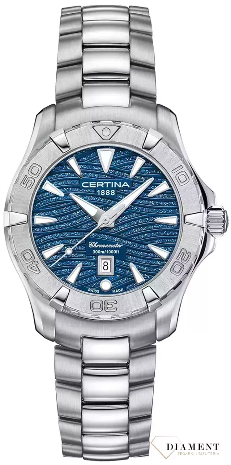 Zegarek damski na bransolecie 'Fale oceanu' Certina Ds Action C032.251.11.041.09 (2).webp