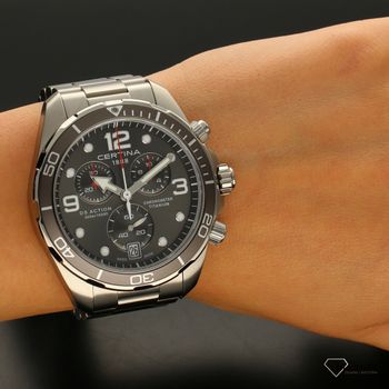  Zegarek męski Certina DS Action Chrono Diver Titanium C032.434.44.087.00. Zegarek męski z datownikiem. Zegarek męski na stalowej bransolecie.  (1).jpg