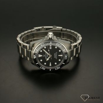 Zegarek ⌚ męski mechaniczny Certina DS Diver Powermatic 80 C032.607.11.051.00 Powermatic 80 z czarną tarczą na srebrnej bransolecie.  (3).jpg