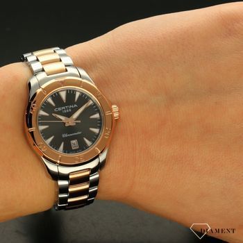 Zegarek damski na bransolecie C032.951.22.031.00 DS Action ⌚ z ciemną tarczą. Kolory bransolety to połączenie różowego złota i srebra (5).jpg