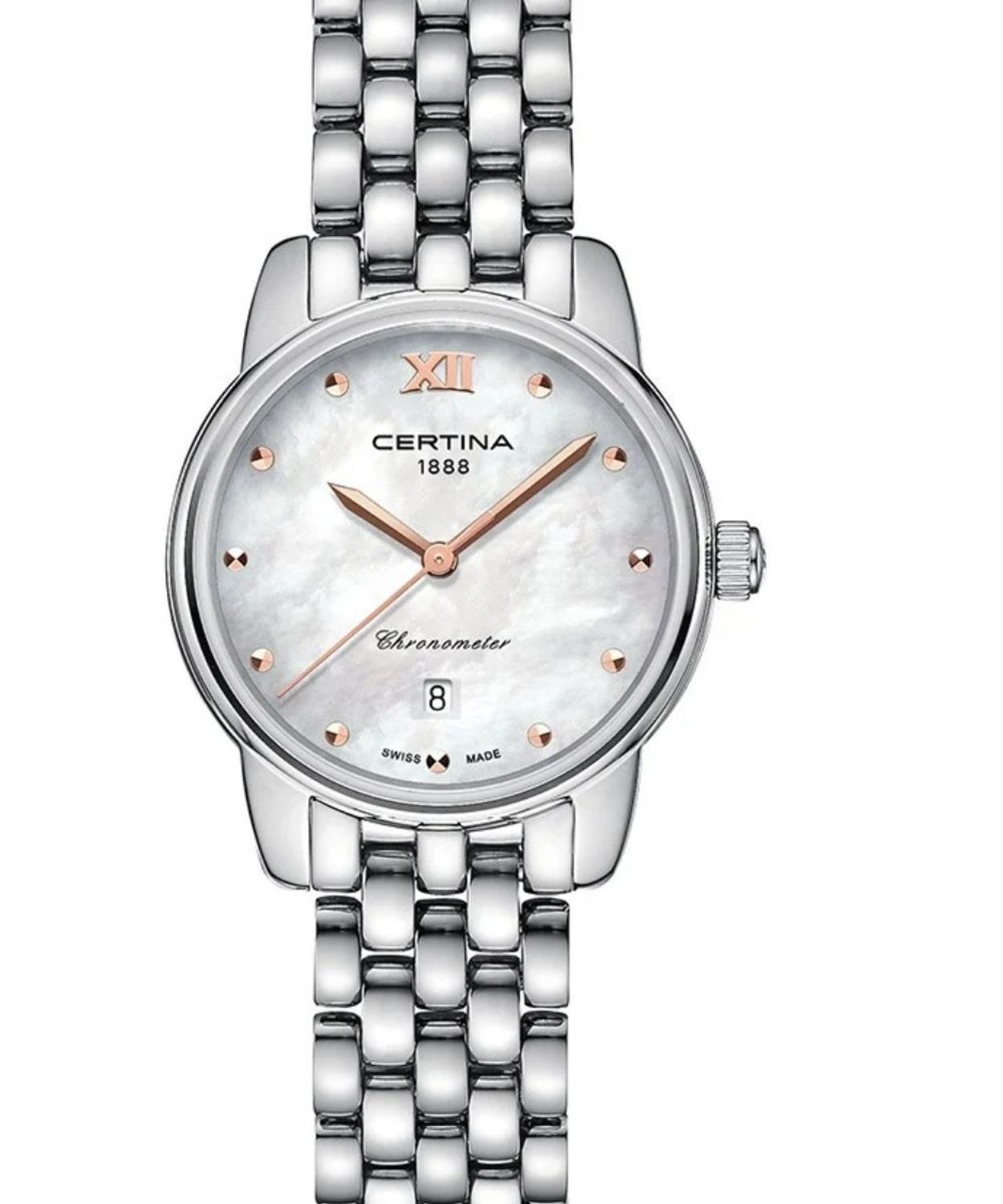 Zegarek damski Certina DS-8 Lady 27mm – srebrny z tarczą z masy perłowej.jpg