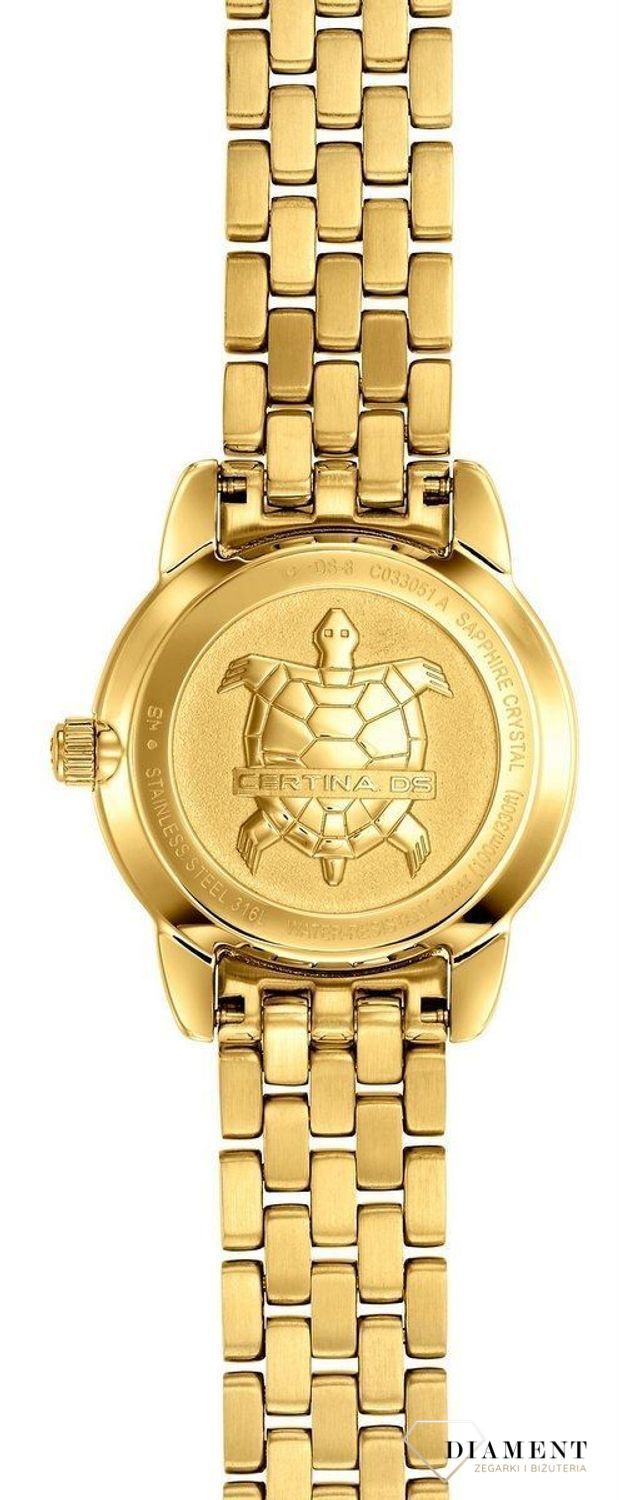 Zegarek damski Certina DS-8 Lady C033.051.33.118.00. Zegarek wyposażony w system DS, czyli podwójne zabezpieczenie. Zegarek z perłową tarczą. Damski zegarek z wysoką wodoszczelnością. Zegarek idealny na prezent.  (3).jpg