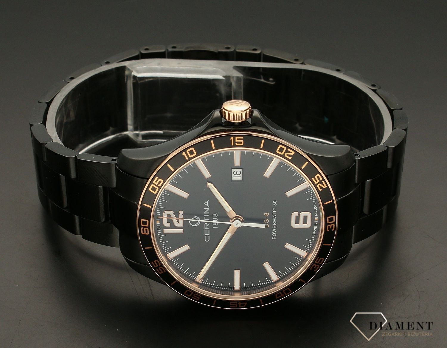 Zegarek męski Certina DS-8 Automatic C033.807.33.057.00. Zegarek męski Certina. Zegarek męski automatyczny. Zegarek męski w czarnym kolorze. Zegarek idealny na prezent..jpg