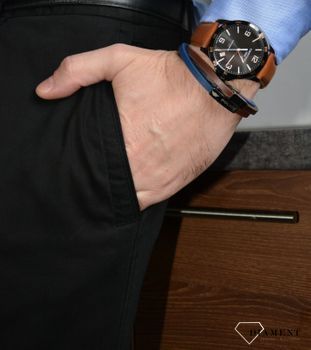 Oryginalny stylowy zegarek męski ♂ na pasku skórzanym marki Certina, ⌚ model DS-8 COSC Chronometer Black PVD, C033.851.36.057.00 (4).JPG
