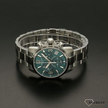 Modny zegarek męski z piękna tarcza w kolorze zielonym. Męski zegarek na stalowej bransolecie. Zegarek męski Certina to świetny pomysł na prezent. a (3).jpg