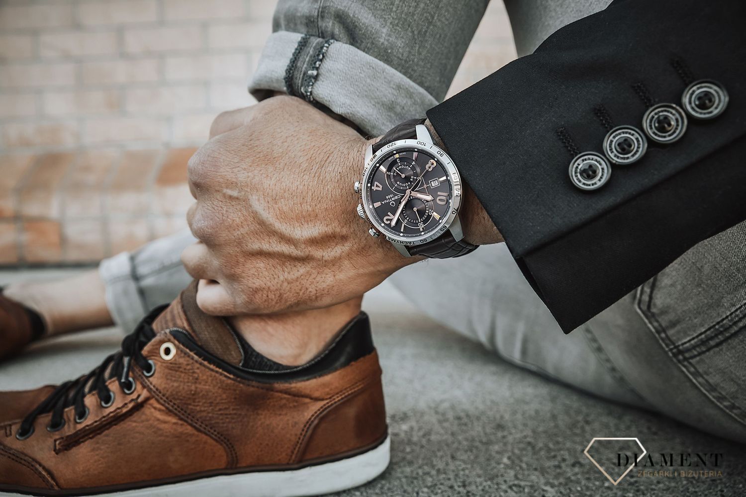 Zegarek męski Certina DS Podnium  C034.427.16.087.01  Automatic na brązowym pasku z zapięciem motylkowym (4).jpg