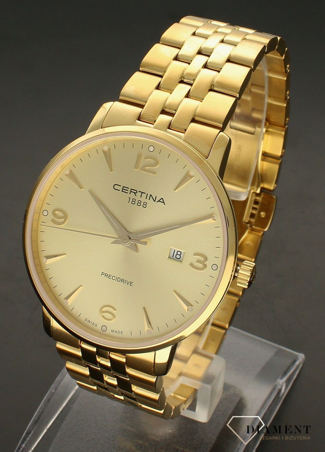 Zegarek męski Certina DS Caimano C035.410.33.367.00. Męski zegarek Certina. Męski zegarek w złotym kolorze. Męski zegarek Certina. Meski zegarek wodoodporny. Męski zegarek z szafirowym szkłem. Idealny zeg.jpg