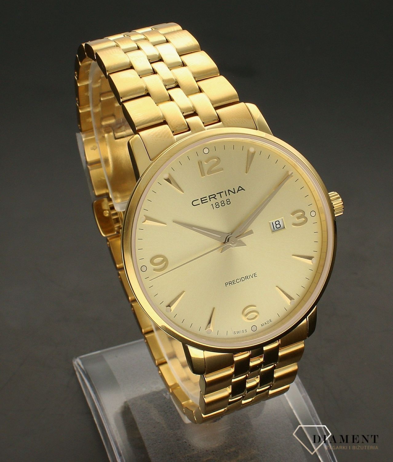 Zegarek męski Certina DS Caimano C035.410.33.367.00. Męski zegarek Certina. Męski zegarek w złotym kolorze. Męski zegarek Certina. Meski zegarek wodoodporny. Męski zegarek z szafirowym szkłem. Idealny zeg.jpg