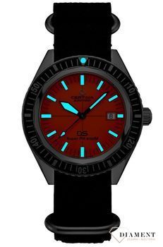 Oryginalny sportowy zegarek męski ♂ na pasku gumowym marki Certina, podświetlenie nocne.jpg