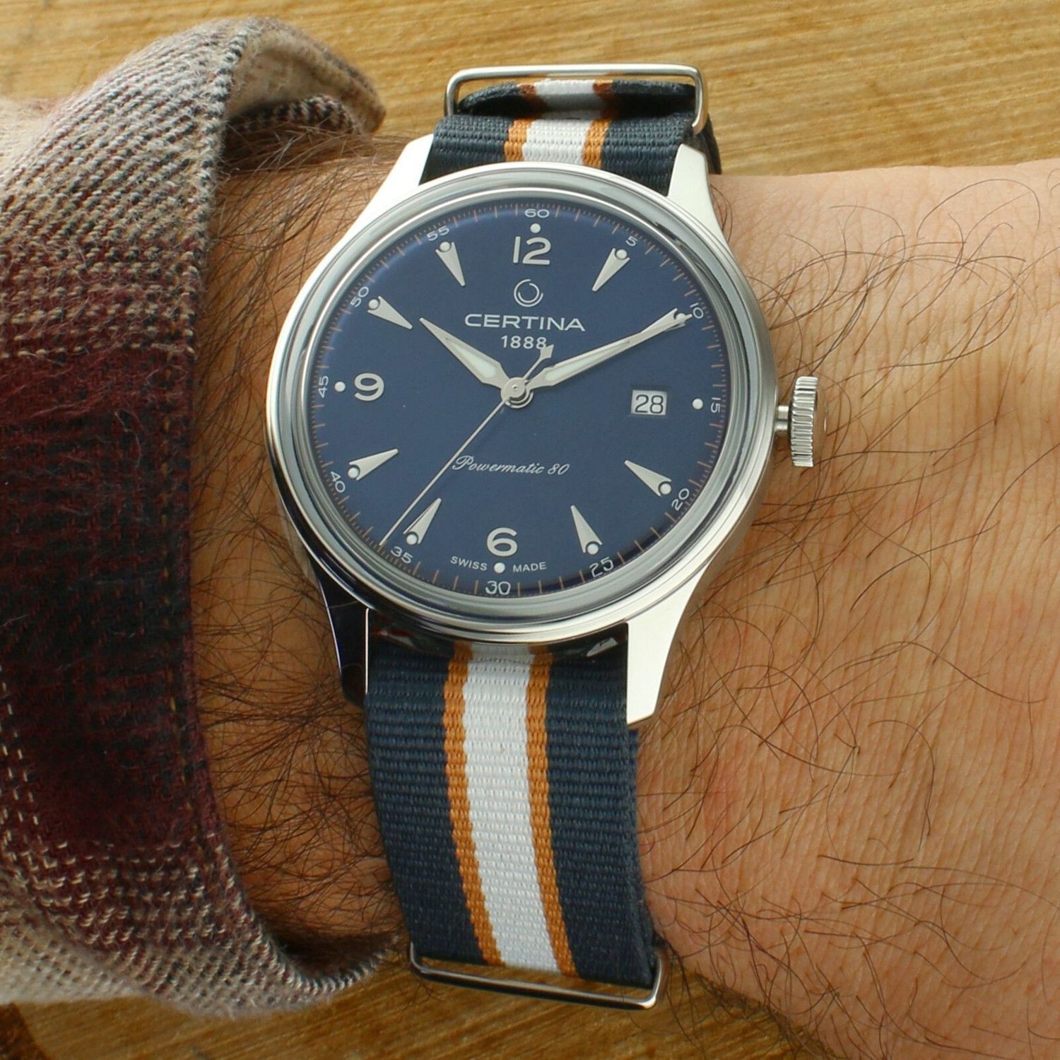 Zegarek męski na pasku parcianym Certina DS Powermatic 80 C038.407.18.047.00.jpg