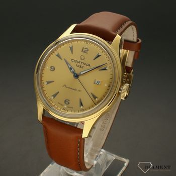 Zegarek męski na brązowym pasku ze złotą tarczą Certina DS Powermatic 80 C038.407.36.367.00  (4).jpg