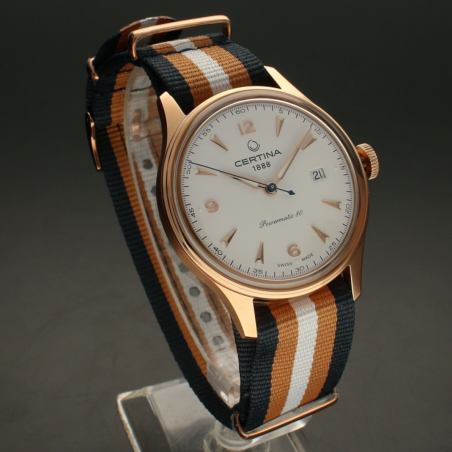 Zegarek męski na pasku parcianym Certina DS Powermatic 80 (2).jpg