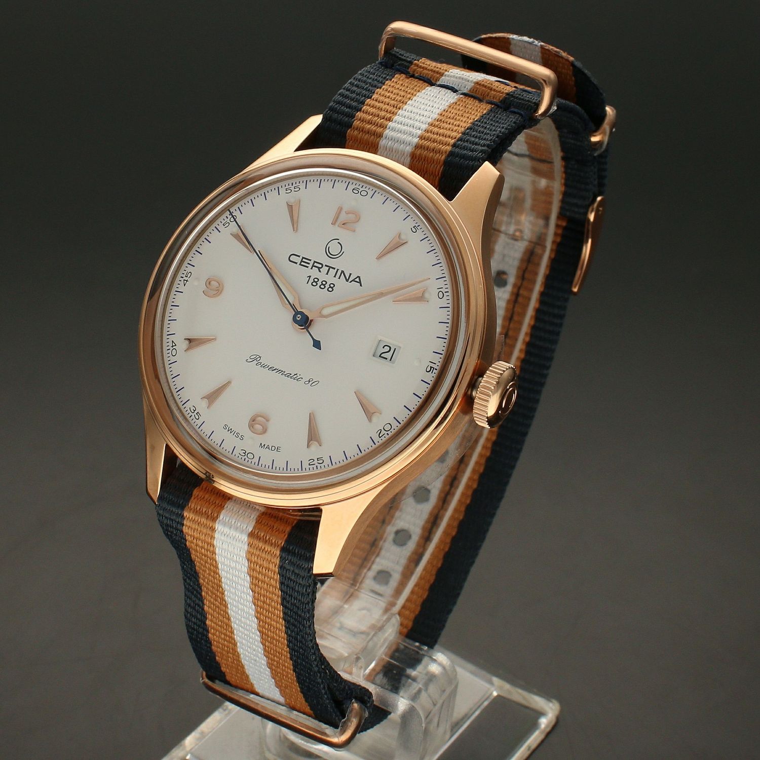 Zegarek męski na pasku parcianym Certina DS Powermatic 80 (2).jpg