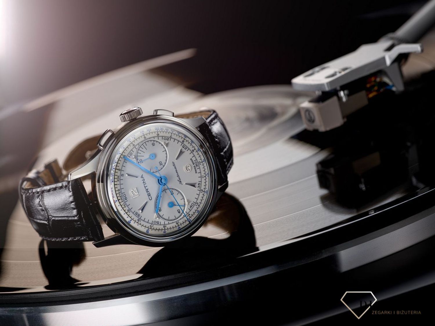 Zegarek męski mechaniczny a automatycznym naciągiem Certina na czarnym pasku C038.462.16.037.00.jpg