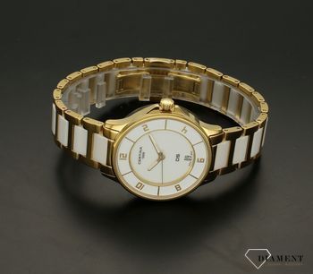 Zegarek damski ceramiczny Certina DS-6 Lady Chronometer C039.251.33.017.00. Ds DS-6 Ceramic wyposażony jest w kwarcowy mechanizm, zasilany za pomocą baterii. Damski zegarek w pięknej kolorystyce połączenia biali i złota (5).jpg