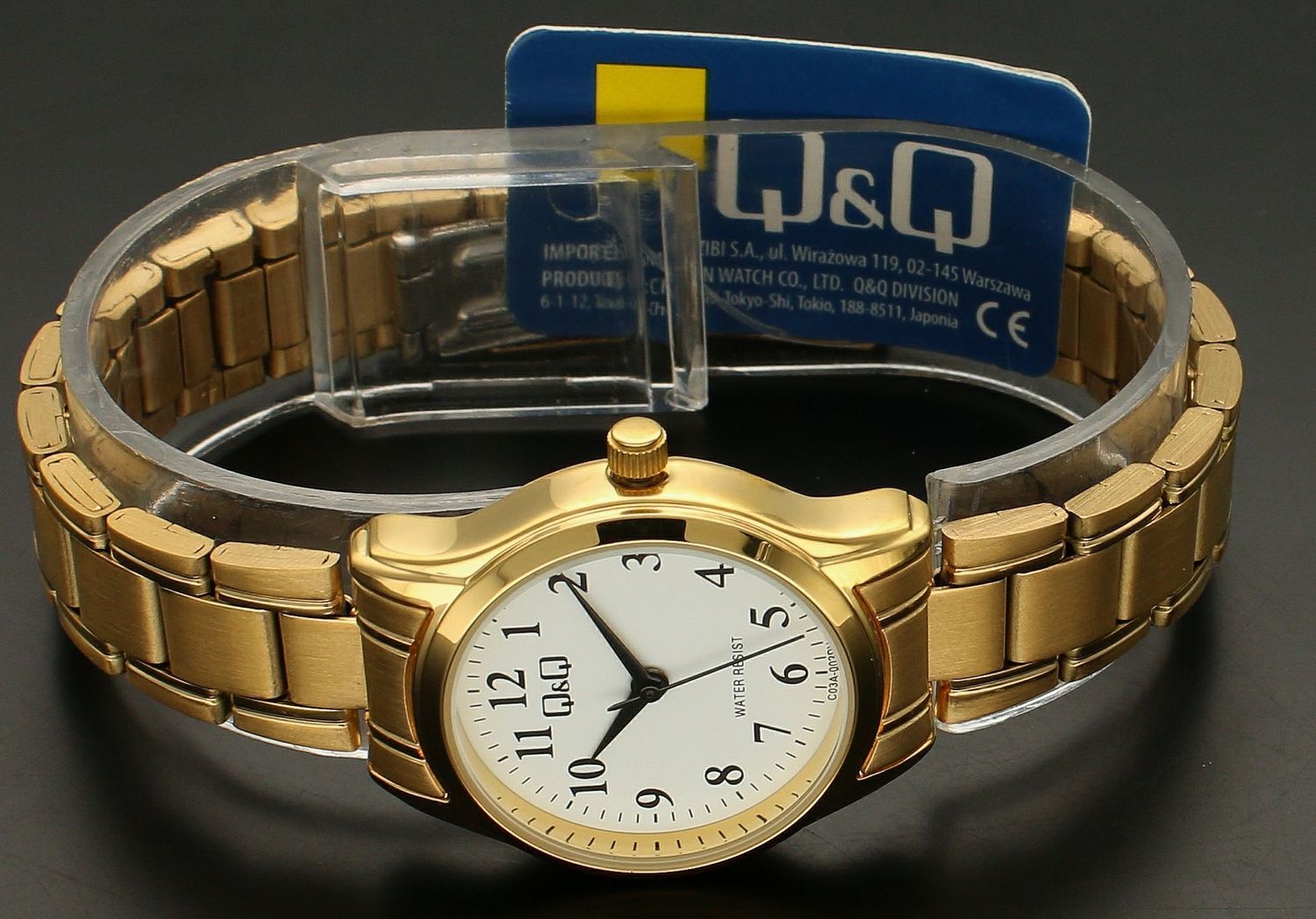 Zegarek damski Q&Q na złotej bransolecie C03A-002P.jpg