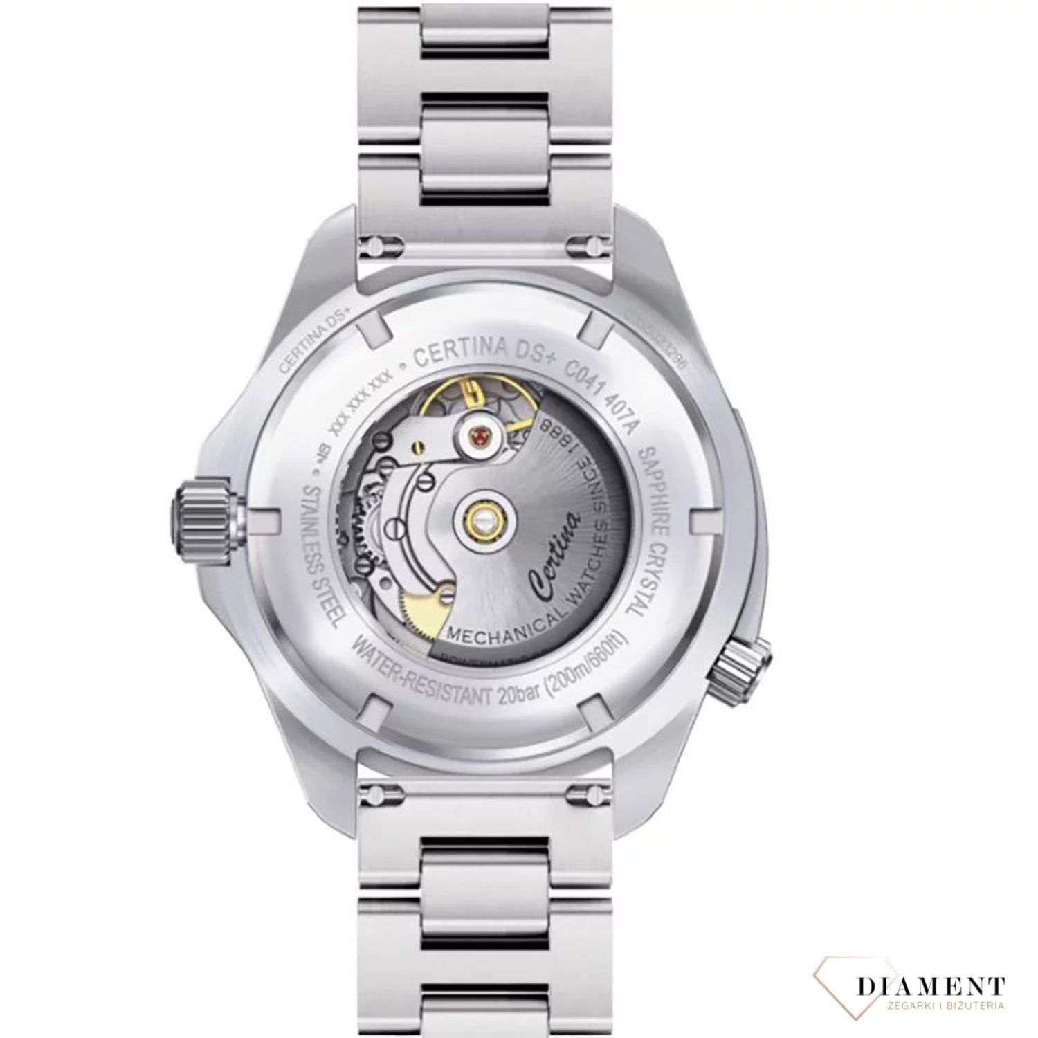 Zegarek męski Certina DS+ Kit Aqua & Sport Powermatic 80 C041.407.19.051.00. Zegarek Certina zestaw z wymiennymi częściami. Pomysł na prezent. Zegarek z paskiem i bransoletą. Zegarek automatyczny do nurkowania.3.jpg