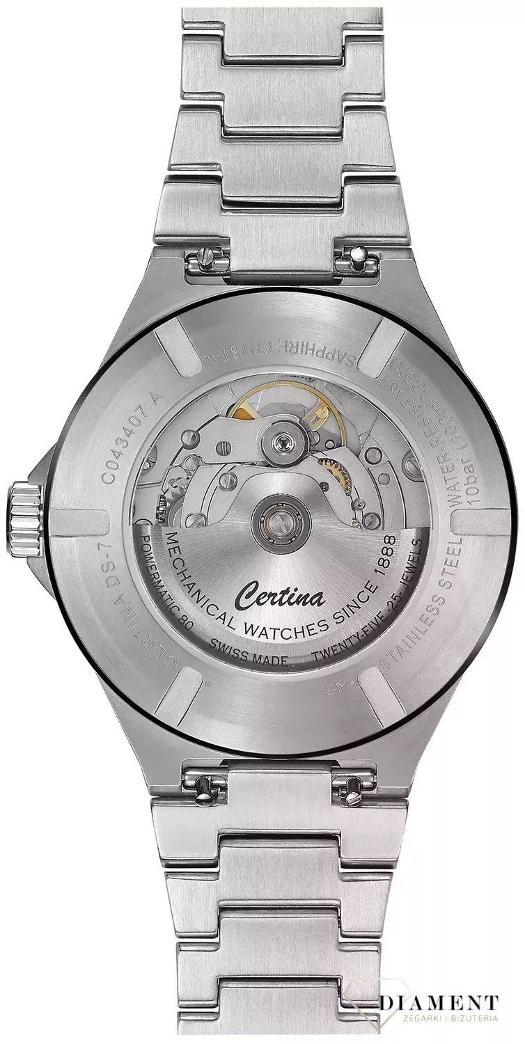 Zegarek Certina z zieloną tarczą DS 7 Powermatic 80 C043.407.22.091 (1).webp
