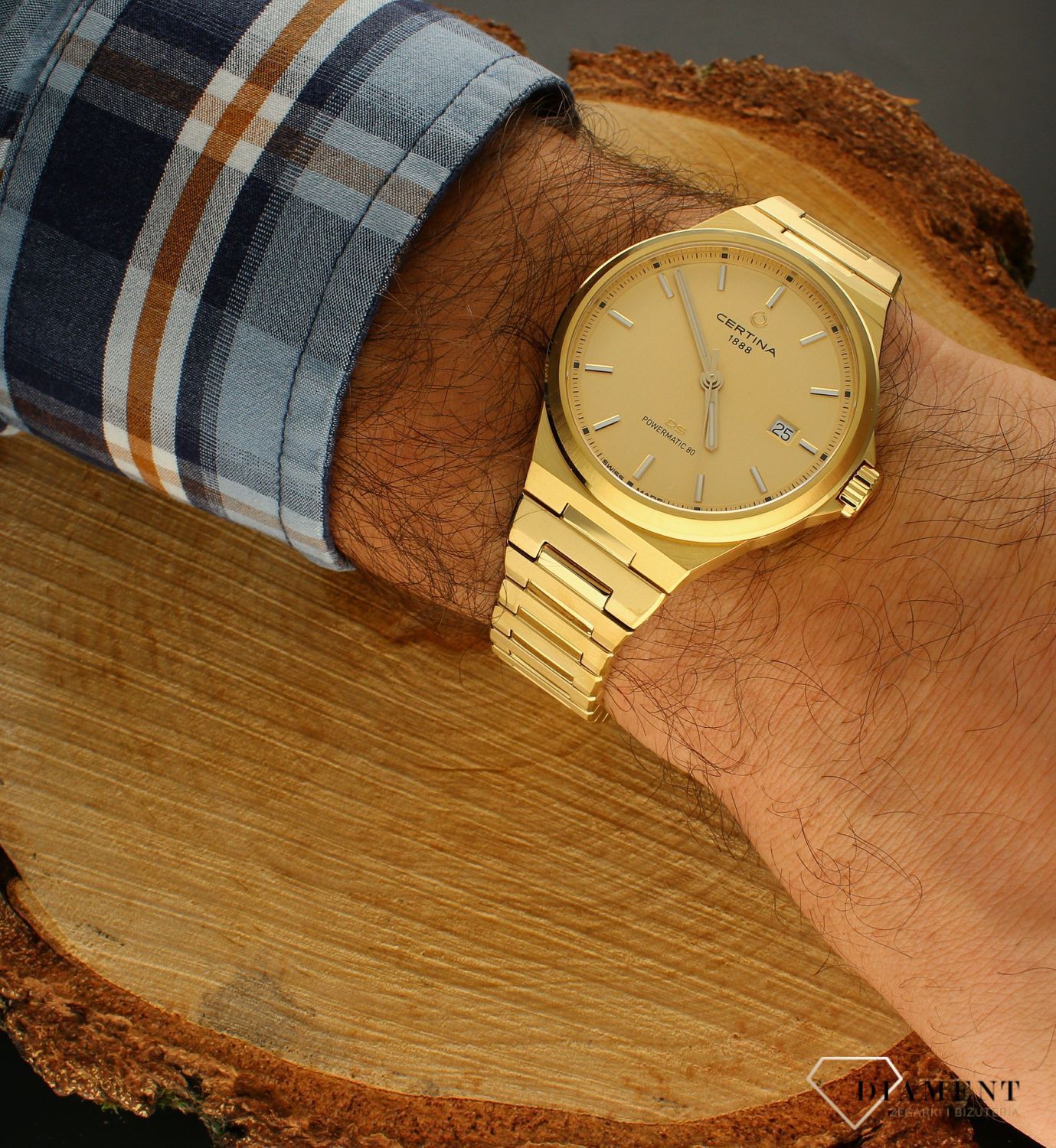 Zegarek Certina DS-7 Powermatic 80 na złotej bransolecie C043.407.33.361 (1).webp