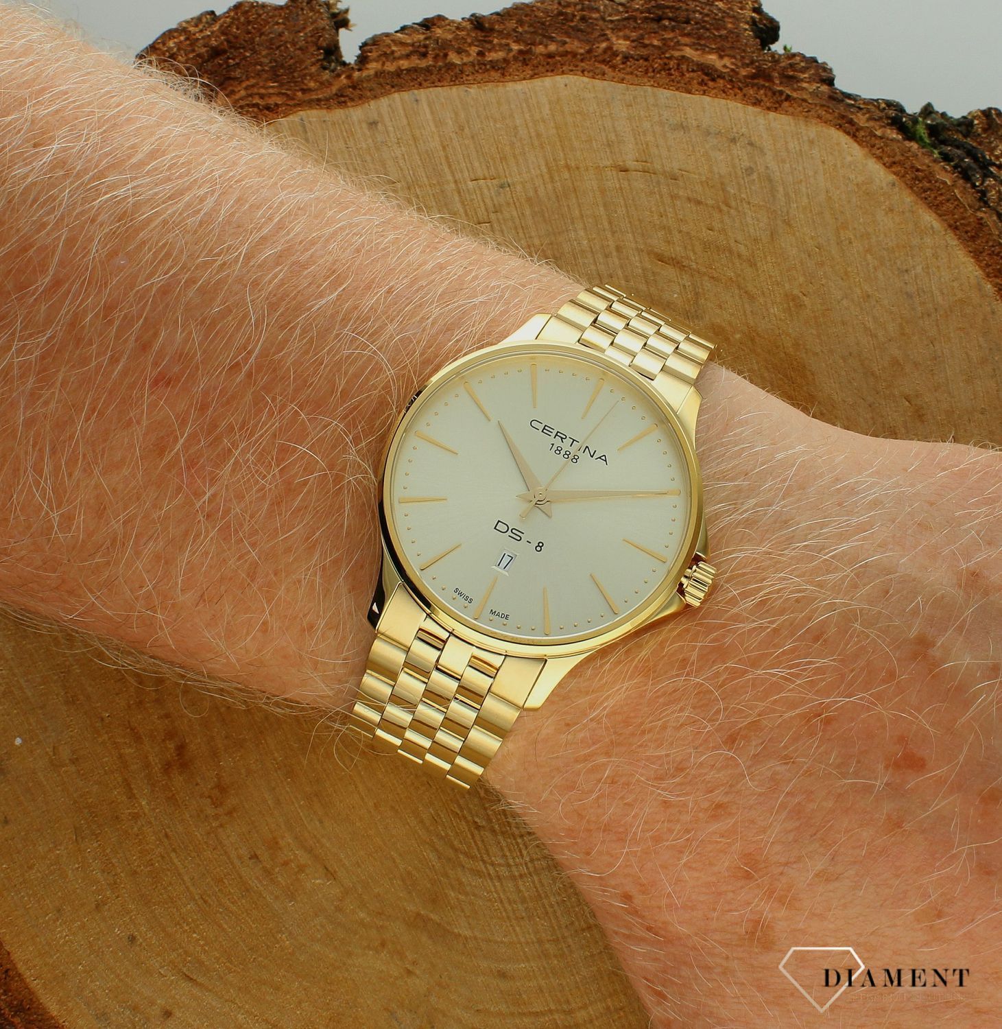 Zegarek męski Certina DS-8 Gent 40mm C045.410.33.361.00. Męski zegarek szwajcarski. Zegarek męski Certina w złotym kolorze. Męski zegarek Certina z szafirowym szkłem. Zegarek męski na prezent (1).jpg