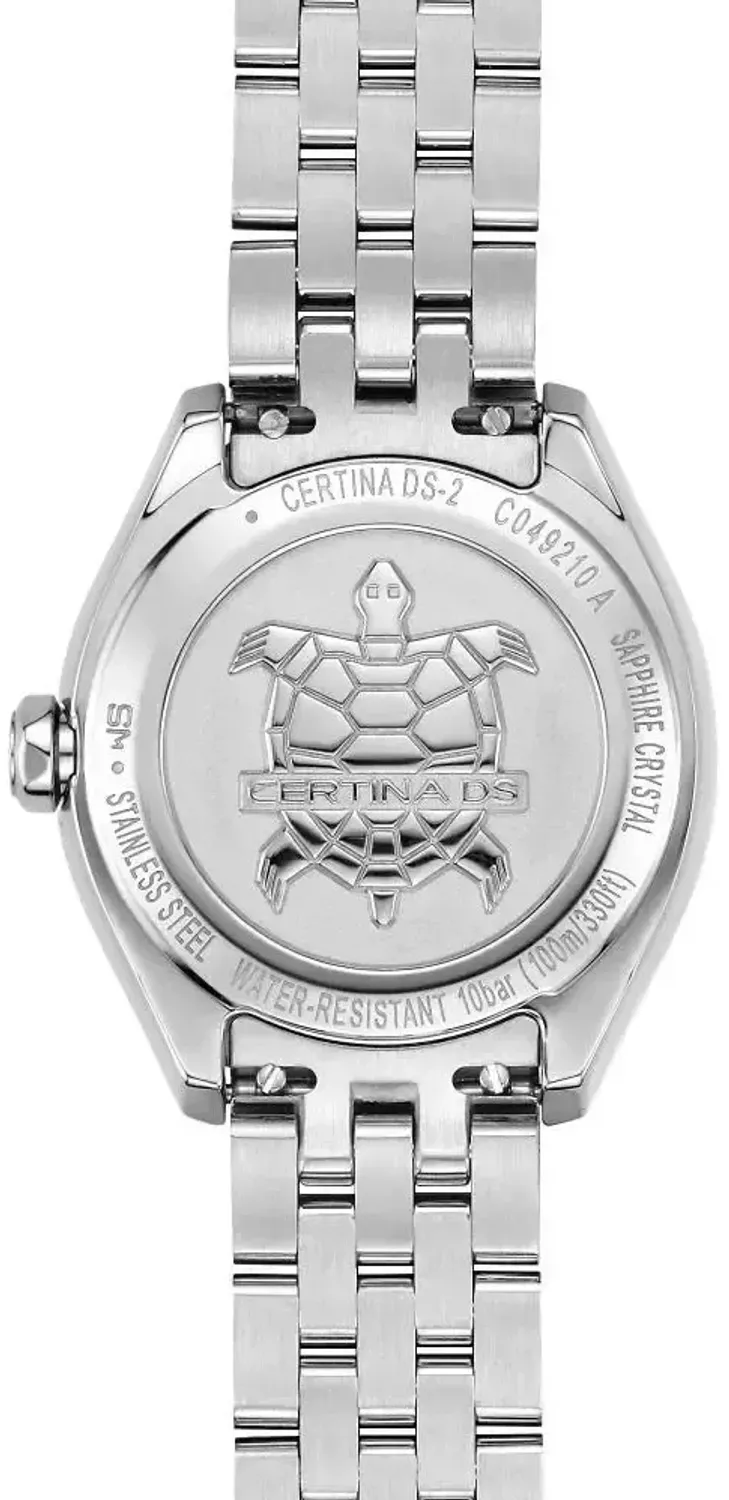 Elegancki damski zegarek Certina C049.210.11.126.01 Swiss Made z diamentami, kwarcowym mechanizmem i szkłem szafirowym. Idealny na co dzień i wyjątkowe okazje.1.jpg