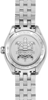 Elegancki damski zegarek Certina C049.210.11.126.01 Swiss Made z diamentami, kwarcowym mechanizmem i szkłem szafirowym. Idealny na co dzień i wyjątkowe okazje.2.webp