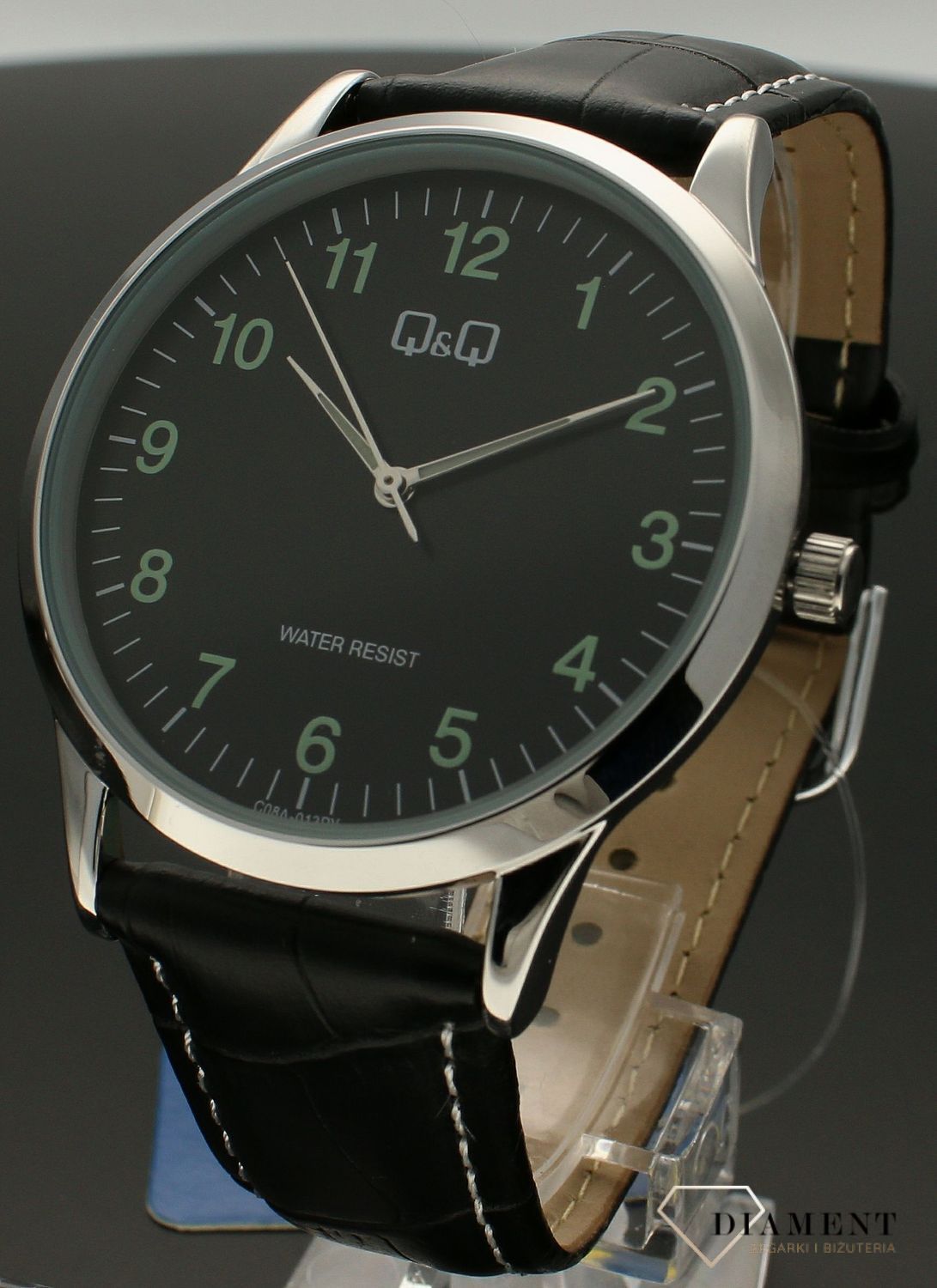 Zegarek męski QQ na czarnym pasku C08A-013P. tarczą. Zegarek męski na prezent..jpg