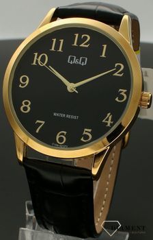 Zegarek męski QQ na czarnym pasku C10A-021P. Męski zegarek elegancki. Zegarek męski z cyframi. Zegarek męski na czarnym pasku. Męski zegarek na pasku idealny na prezent (4).jpg