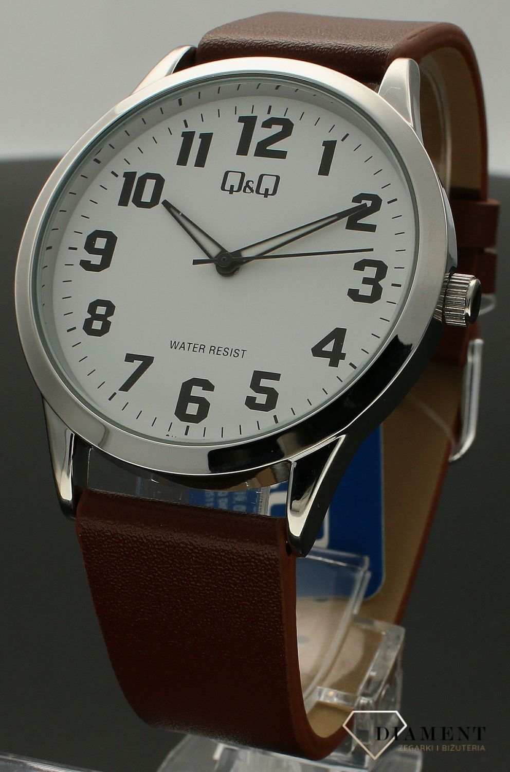 Zegarek męski QQ na brązowym pasku C10A-034P.jpg