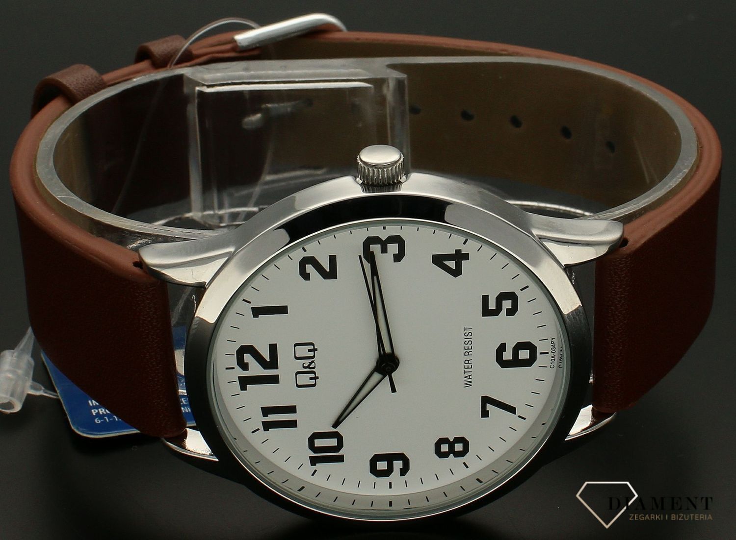 Zegarek męski QQ na brązowym pasku C10A-034P.jpg