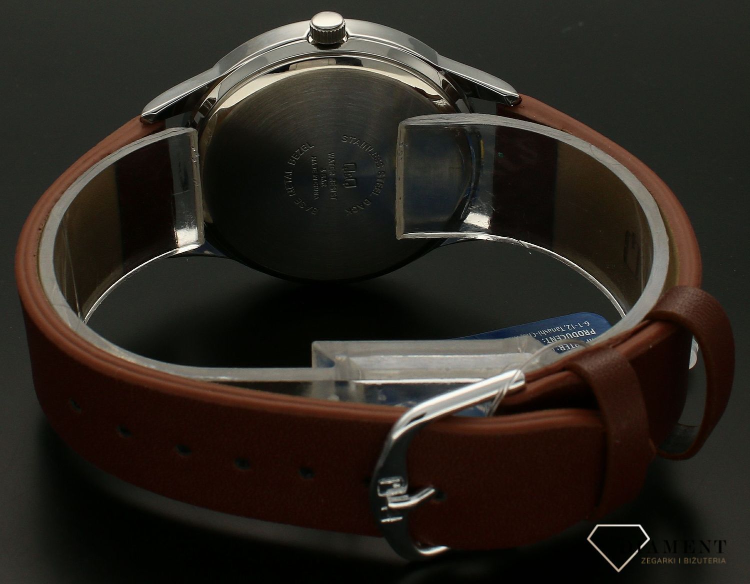 Zegarek męski QQ na brązowym pasku C10A-034P.jpg