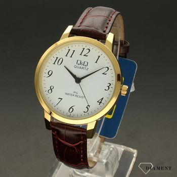 Zegarek męski klasyczny na skórzanym pasku  brązowym QQ C154-114 (2).jpg