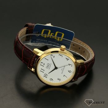 Zegarek męski klasyczny na skórzanym pasku  brązowym QQ C154-114 (3).jpg