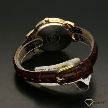 Zegarek męski klasyczny na skórzanym pasku  brązowym QQ C154-114 (4).jpg