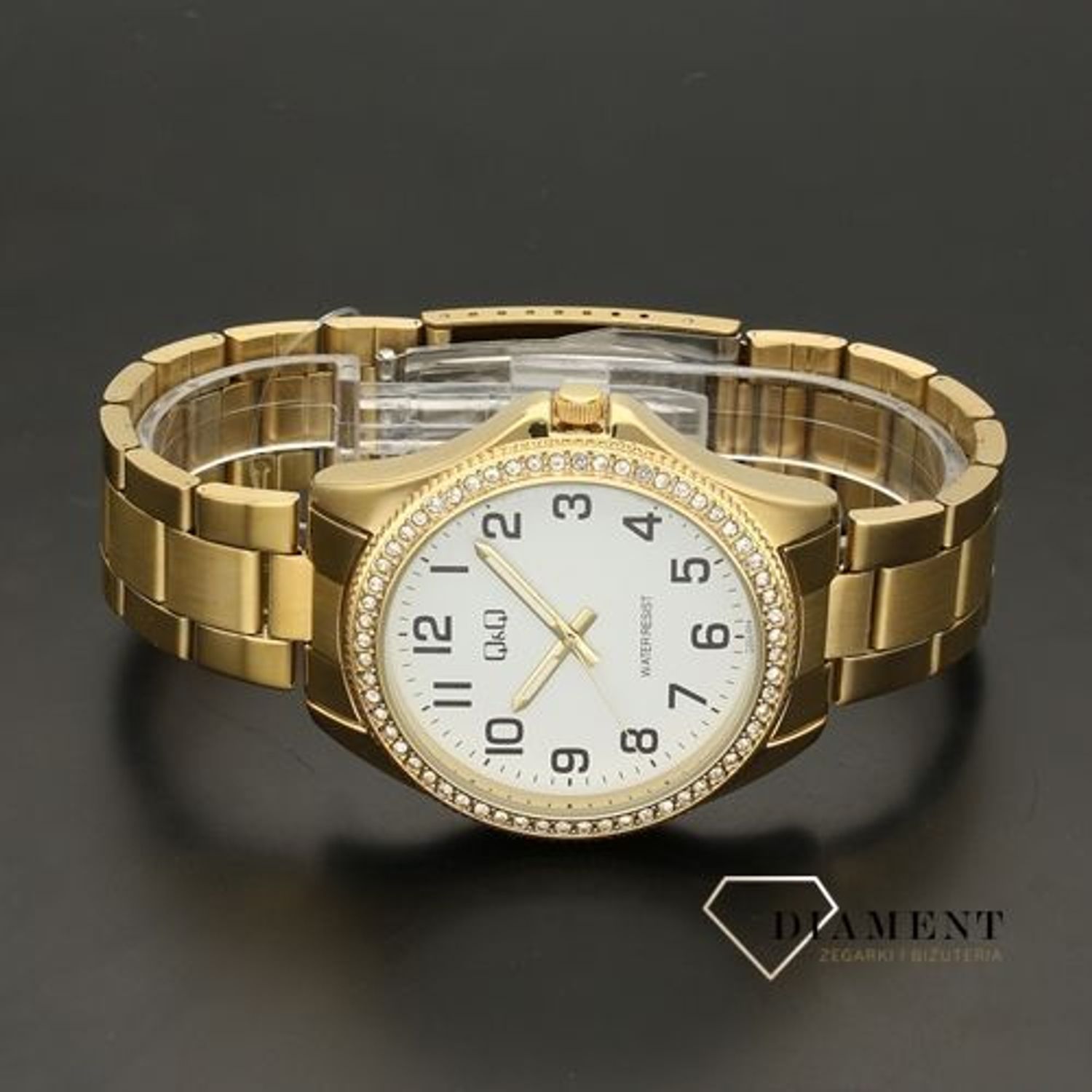 Damski biżuteryjny zegarek Q&Q C222-004.jpg