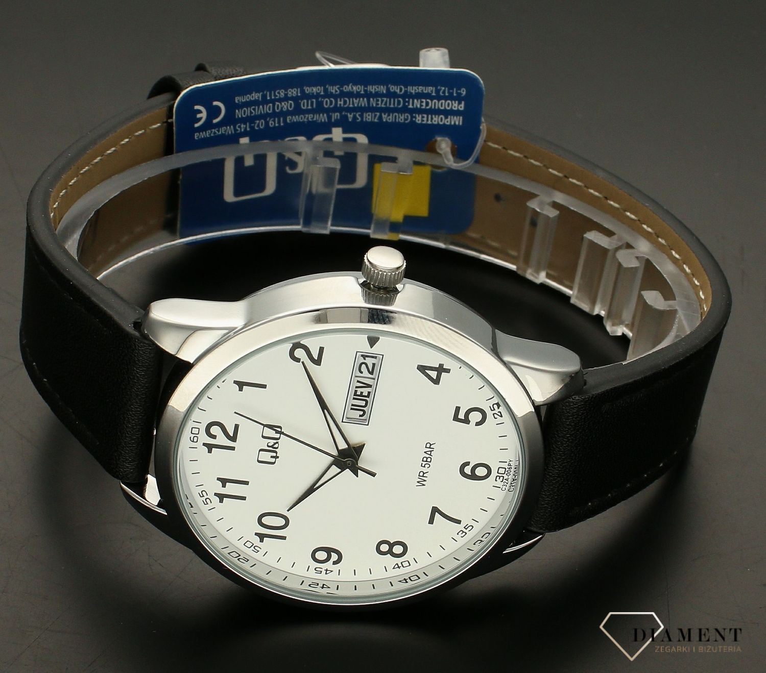 Zegarek męski QQ na czarnym pasku C32A-006P.jpg