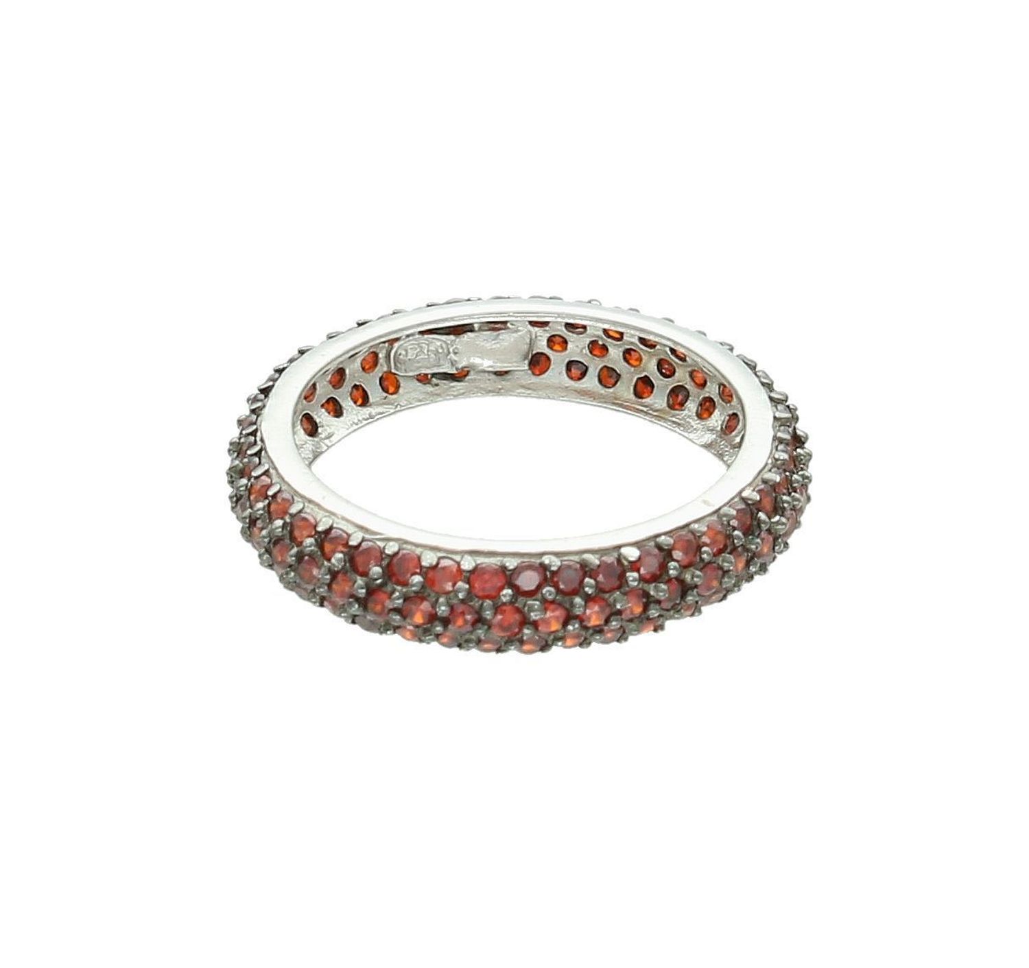 Srebrny pierścionek damski 925 obrączka z czerwonymi cyrkoniami rozmiar 11 C43-ART-IPC0009.jpg